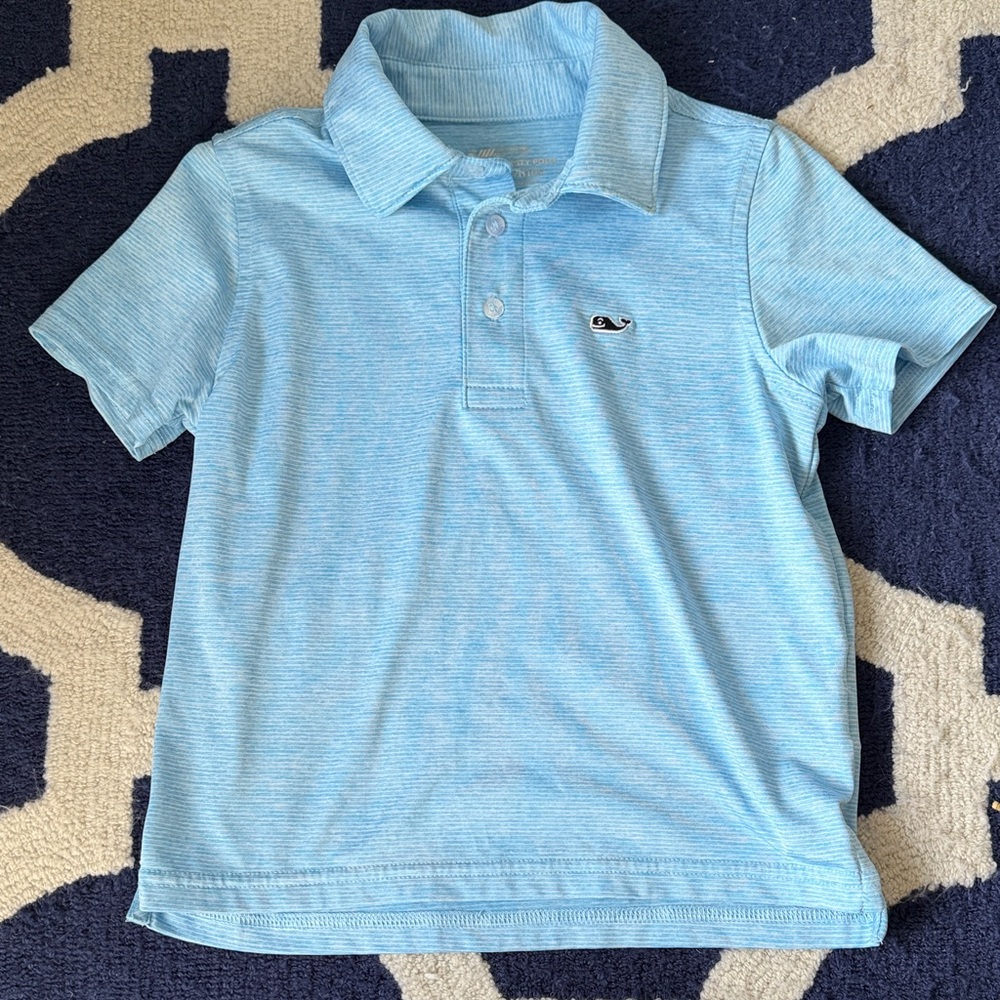 Vineyard Vines sankity stripe OTG Light Blue Polo Shirt